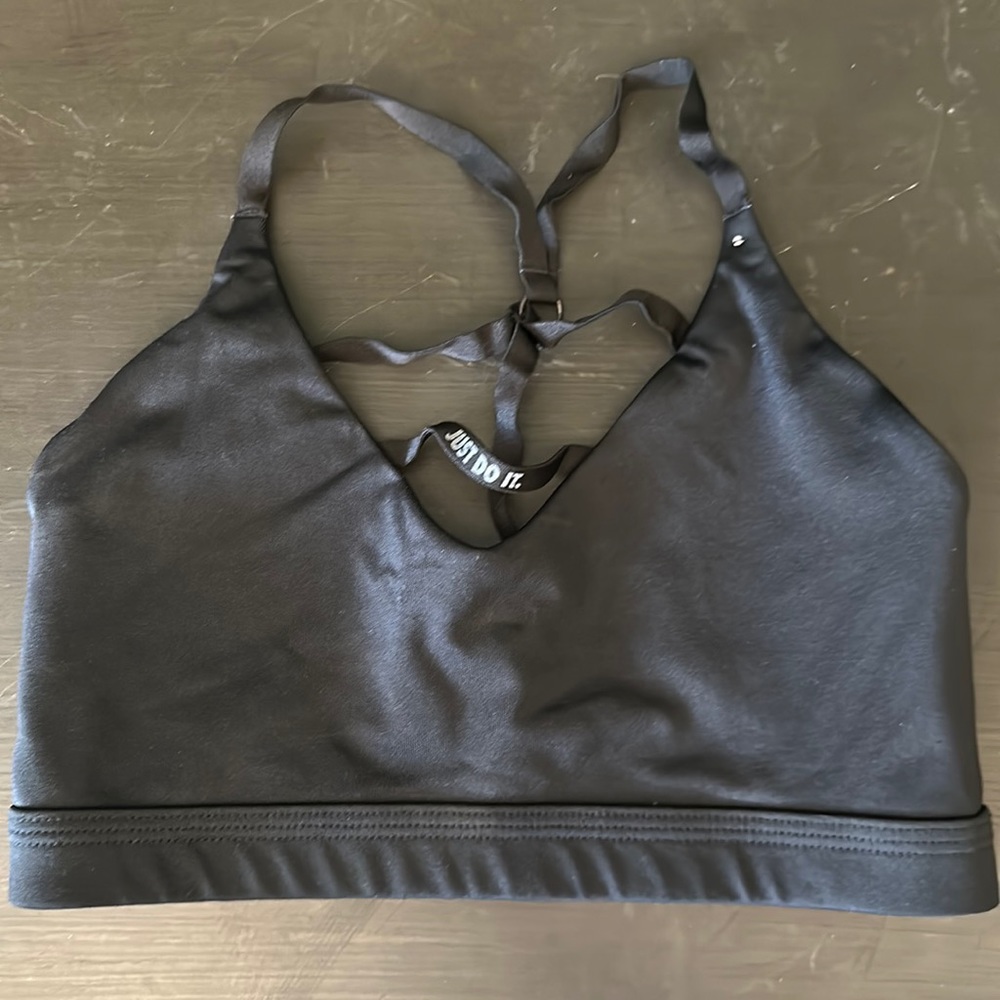 Nike Pro Black just do it Bra Size Small  Strappy Bra -